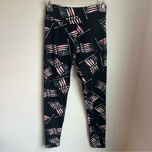 LuLaRoe Black and Red Leggings with Elastic Waistband